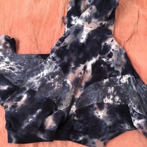 Tie Dye Hoodie Sweatshirt Medium Cropped Worn Once